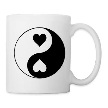 Contraste YinYang du cœur - Mug blanc - blanc - Droite