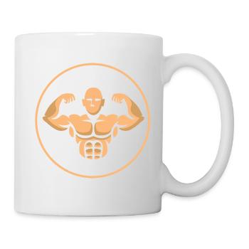 Bodybuilding Muscle Man Fitness Logo - Mug - white - Right