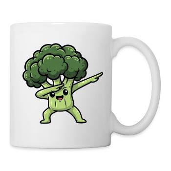 Süßer Brokkoli Dab Cartoon Gemüse Vegan - Tasse - Weiß - Rechts