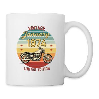 Motard 50 Ans 1974 Janvier 50 Ans Anniversaire  - Mug blanc - blanc - Droite