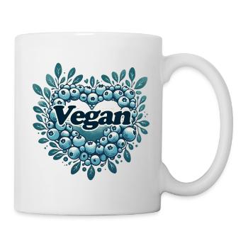 Vegan Blueberry Heart Logo - Mug - white - Right
