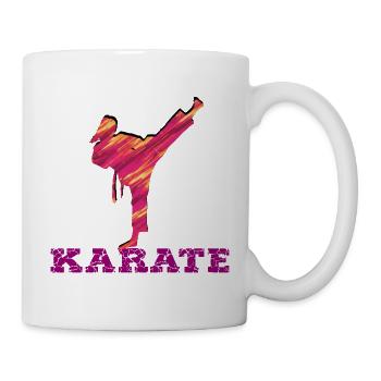 Karaté Silhouette Explosion de couleurs - Mug blanc - blanc - Droite
