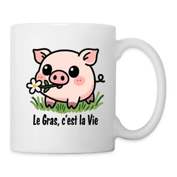 Le Gras, c'est la Vie - Mug blanc - blanc - Droite