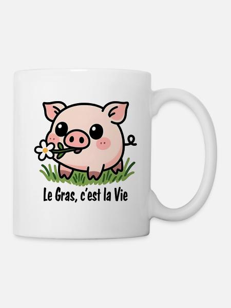 Fett ist Leben - Tasse - Weiß