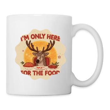 Cerf affamé: ici que pour la bouffe - Mug blanc - blanc - Droite