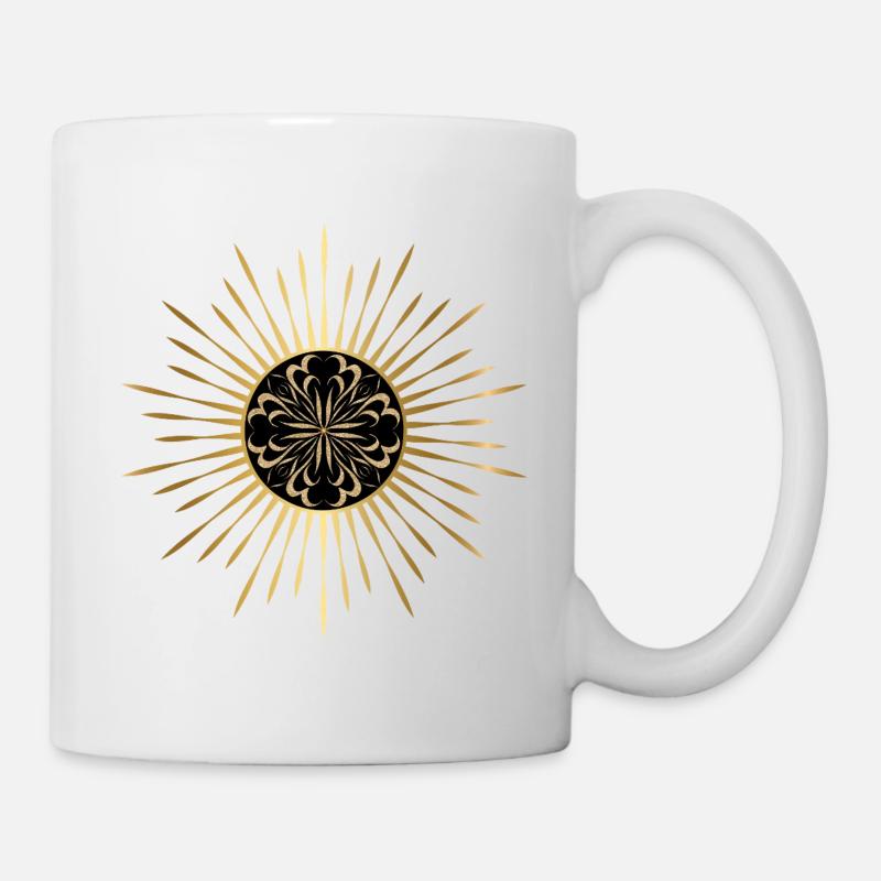 Soleil doré mandala - Mug blanc - blanc