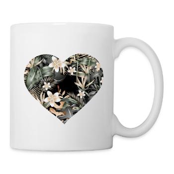 Coeur exotique de la jungle avec motif tropical - Mug blanc - blanc - Droite