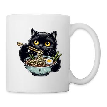 Ramen Schwarze Katze  - Tasse - Weiß - Rechts