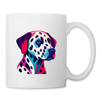 Bunte dalmatinische Pop Art - Tasse - Weiß - Rechts