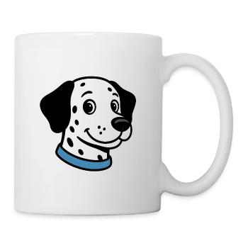 Dalmatiner mit blauer Halskette - Tasse - Weiß - Rechts