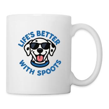 Dog Dalmatian in sunglasses with funny text - Mug - white - Right