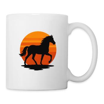 Sonnenuntergang Pferd Silhouette - Tasse - Weiß - Rechts