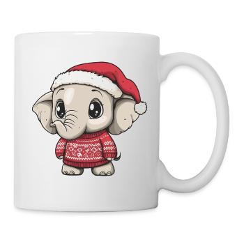Noël des éléphants - Mug blanc - blanc - Droite