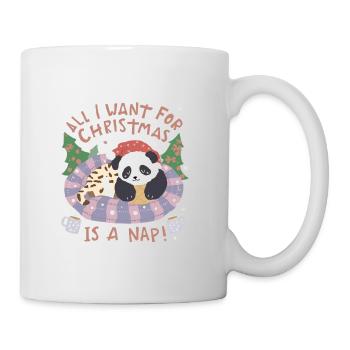 Panda Noël Sieste dans Panier - Mug blanc - blanc - Droite