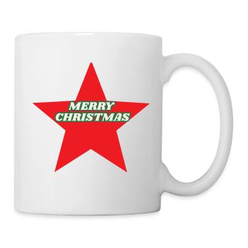 Roter Stern Retro Weihnachten - Tasse - Weiß - Rechts