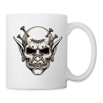Gruseliger Dämon Halloween Monster Horror Kreatur - Tasse - Weiß - Rechts
