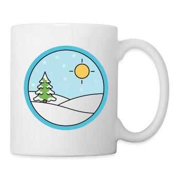 Paysage hivernal avec de la neige et du soleil - Mug blanc - blanc - Droite