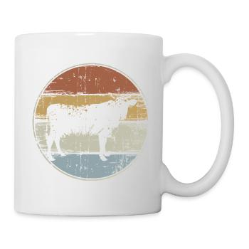 Vache Vintage - Mug blanc - blanc - Droite