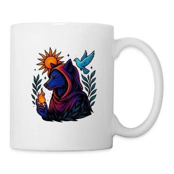 Soul Flame – Cosmic Wolf Art Design - Mug - white - Right