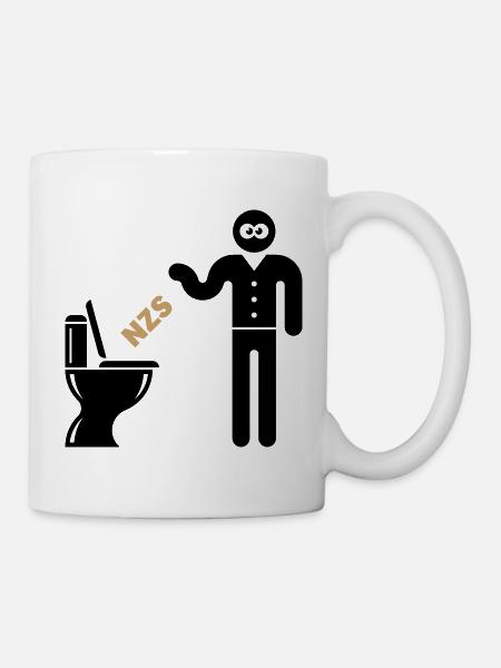NZS In’s Klo, In Die Toilette! Gegen Rechts POS 2C - Tasse - Weiß