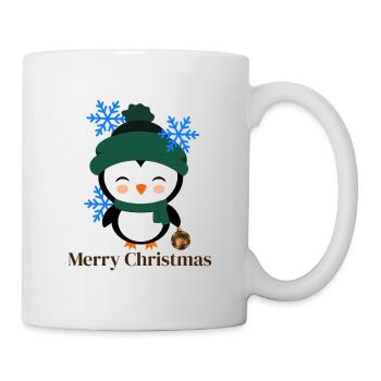 Pingouin d’hiver avec des flocons de neige - Mug blanc - blanc - Droite