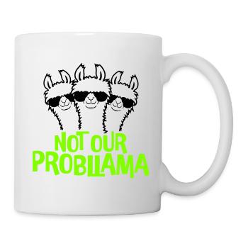 Not our Problama 3 Lamas Freunde Team Sonnenbrille - Tasse - Weiß - Rechts
