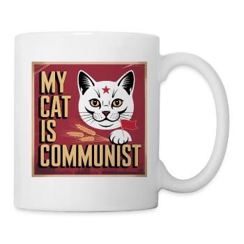 My Cat is Communist - Funny Cat T-Shirt - Mug - white - Right