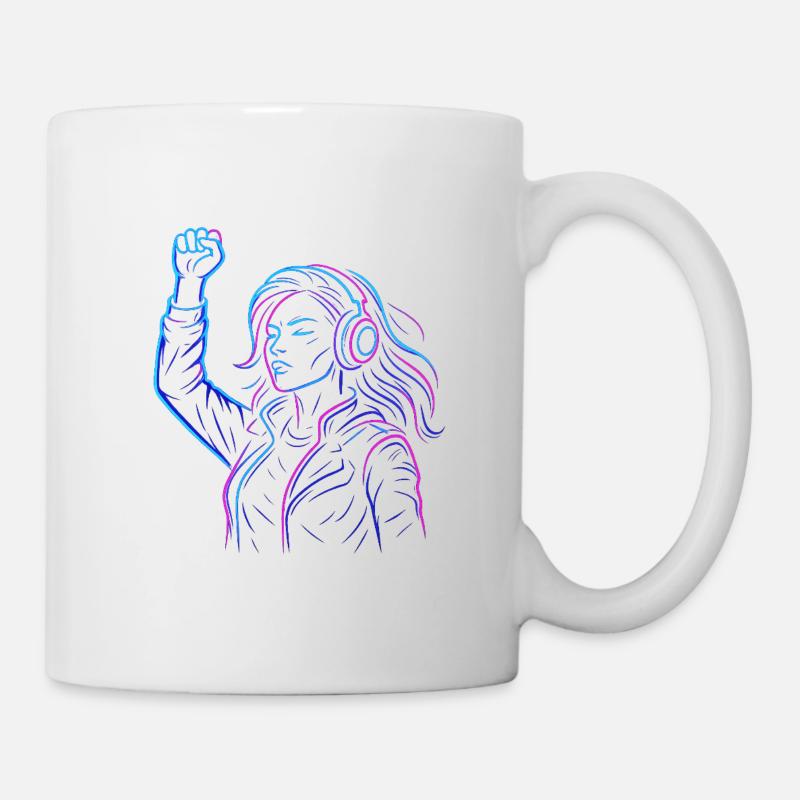 Neon Rebellion – Cyberpunk Energy Design - Mug - white