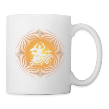 Rocking drummer in the radiant circle of the sun - Mug - white - Right