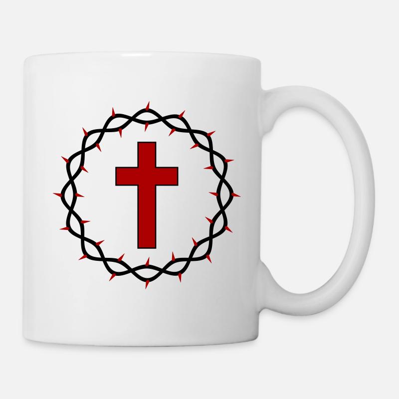 Croix et couronne d’épines - Mug blanc - blanc