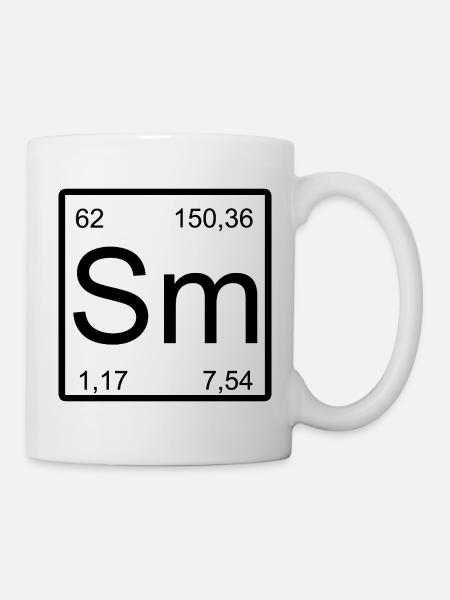 Samarium Periodische Blockgrafik - Tasse - Weiß