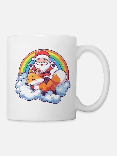 Fuchs Weihnachtsmann Weihnachten - Tasse - Weiß