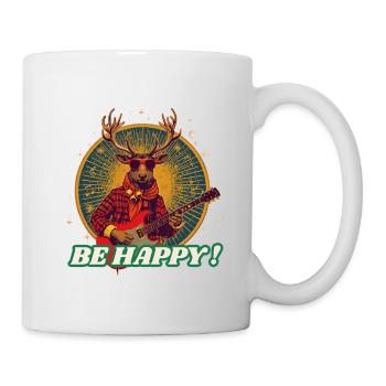 Deer Rocker Gitarre SEI GLÜCKLICH - Tasse - Weiß - Rechts