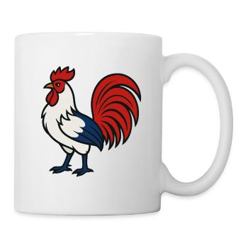 Coq français - Couleur du drapeau Bleu Blanc Rouge - Mug blanc - blanc - Droite