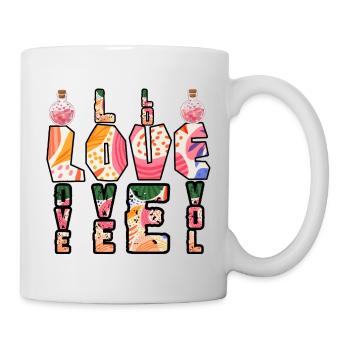 Boho Bunte Liebesbriefe - Tasse - Weiß - Rechts