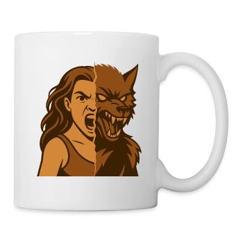Dualité homme-loup-garou - Mug blanc - blanc - Droite