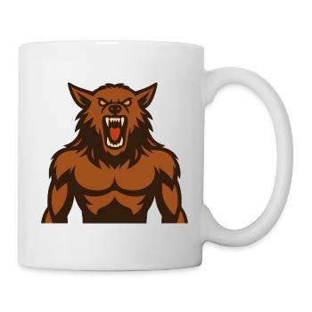 Wolfsbrüller Monstermotiv - Tasse - Weiß - Rechts