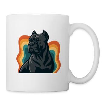 Cane corso Chien en anneaux rétro - Mug blanc - blanc - Droite