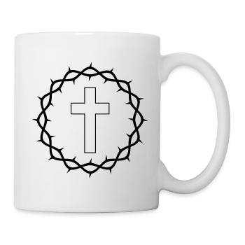 Croix et couronne d’épines - Mug blanc - blanc - Droite