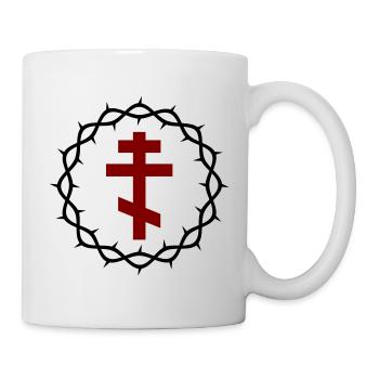 Orthodoxes Kreuz und Dornenkrone - Tasse - Weiß - Rechts