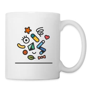 Doodle coloré abstrait Joyeux - Mug blanc - blanc - Droite
