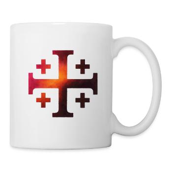 Croix de Kairos (Croix de Jérusalem) – Forge du volcan - Mug blanc - blanc - Droite