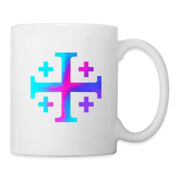 Kairos Cross (Jerusalem Cross) – Starry Sky - Mug - white - Right