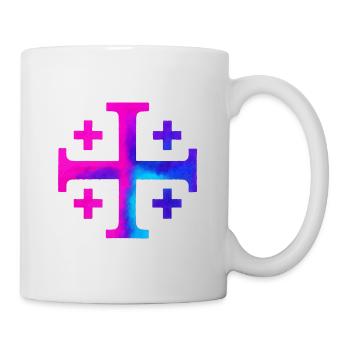 Kairos Cross (Jerusalem Cross) – Galaxy - Mug - white - Right