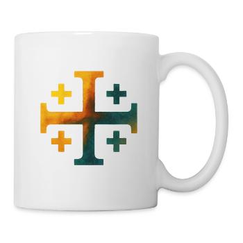 Kairos Kreuz (Jerusalemkreuz) – Waldhütte - Tasse - Weiß - Rechts