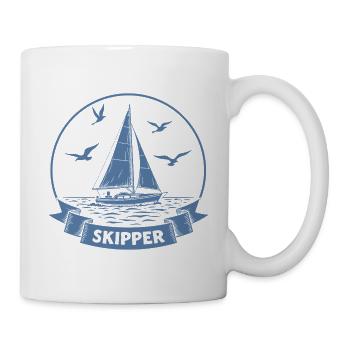 Skipper Sailboat Maritime Captain - Mug - white - Right