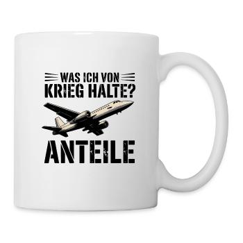 Ce que je pense de la guerre, des actions - des bénéfices de guerre - Mug blanc - blanc - Droite