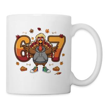 Thanksgiving Truthahn Kapuzenpullover 60er Jahre - Tasse - Weiß - Rechts