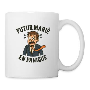 Bräutigam in spe in Panik - Tasse - Weiß - Rechts