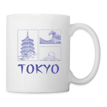 Tokyo Trio Pagoda Wave Fuji - Mug - white - Right